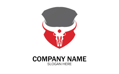 Dierlijke stier hoofd pictogram logo vector v47