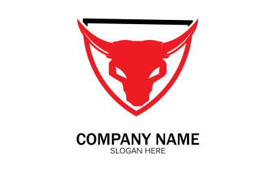 Dierlijke stier hoofd pictogram logo vector v5