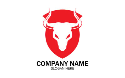 Hayvan Boğa baş simge logo vektör v4