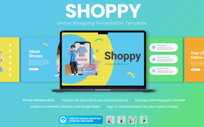 Shoppy - Çevrimiçi Alışveriş Sunumu PowerPoint Şablonu