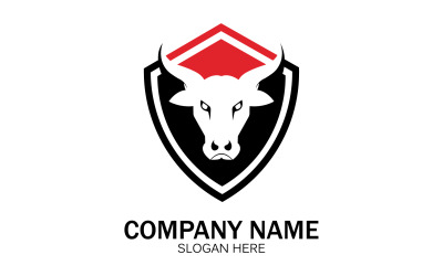 Tierbullenkopf-Symbol-Logo-Vektor v18