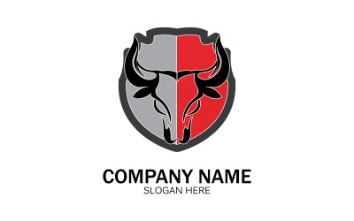 Vetor de logotipo de ícone de cabeça de touro animal v15