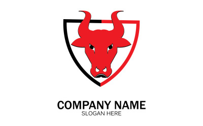Vetor de logotipo de ícone de cabeça de touro animal v23