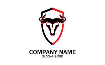Vetor de logotipo de ícone de cabeça de touro animal v31