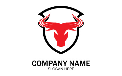 Vetor de logotipo de ícone de cabeça de touro animal v35