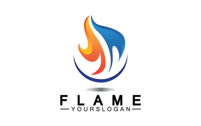 Heiße brennende Feuerflamme, Logo-Vektor v33