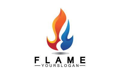 Het brinnande eldslåga logotyp vektor v26