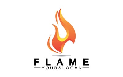 Hot burning fire flame logo vector v7