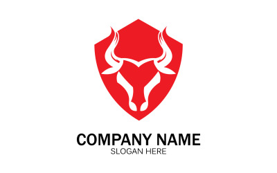 Vector de logotipo de icono de cabeza de toro animal v49