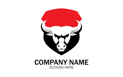 Vetor de logotipo de ícone de cabeça de touro animal v55