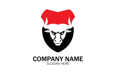 Vetor de logotipo de ícone de cabeça de touro animal v56