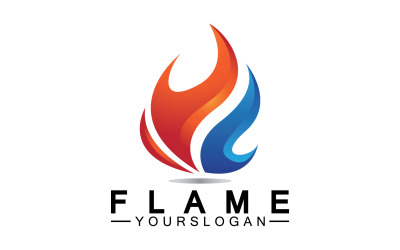 Vettore logo fiamma fuoco ardente caldo v3