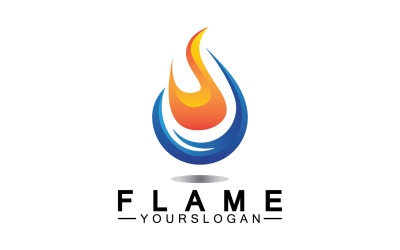 Heiße brennende Feuerflamme, Logo-Vektor v34