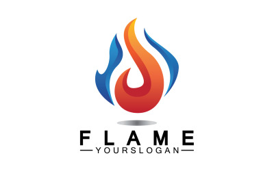 Heiße brennende Feuerflamme, Logo-Vektor v40