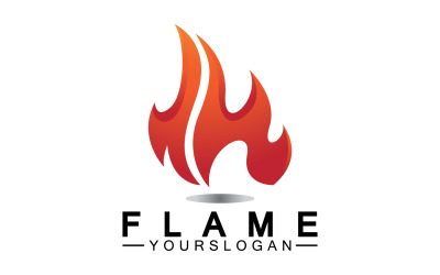 Heiße brennende Feuerflamme, Logo-Vektor v47