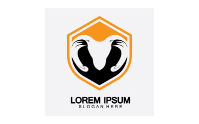 Ikona logo wektora głowy kozy v36