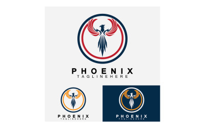 Phoenix bird logo vector v13