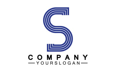 S initial name letter logo icon v6