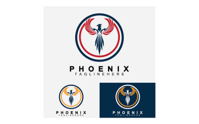 Vetor do logotipo do pássaro Phoenix v13