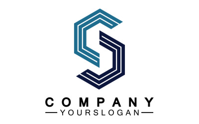 S initial name letter logo icon v18