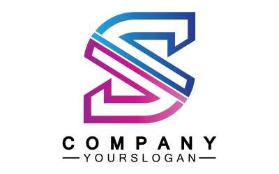 S initial name letter logo icon v22