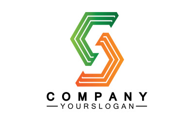 S initial name letter logo icon v25