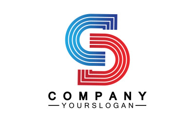 S initial name letter logo icon v26