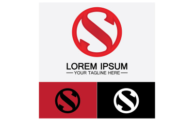 S initial name letter logo icon v38