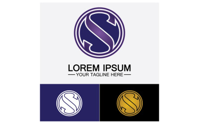 S initial name letter logo icon v39