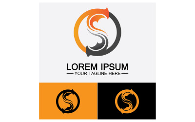 S initial name letter logo icon v42