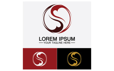 S initial name letter logo icon v43
