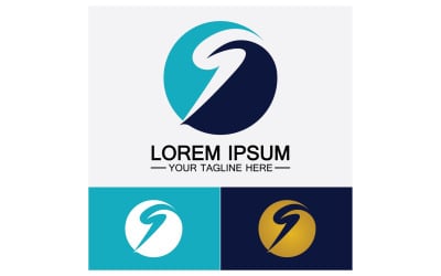 S initial name letter logo icon v52