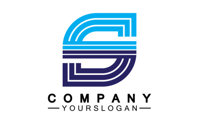 S nombre inicial letra logotipo icono v27