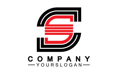 S nombre inicial letra logotipo icono v28