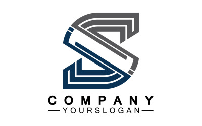 S nombre inicial letra logotipo icono v29