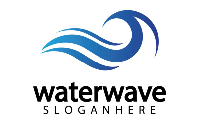 Icona logo modello onda d&amp;#39;acqua v10