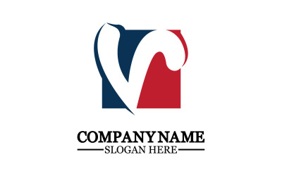 Plantilla de logotipo de letra de nombre inicial V v21