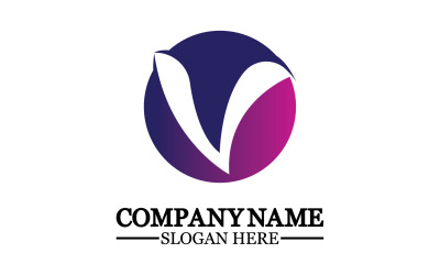 Plantilla de logotipo de letra de nombre inicial V v24