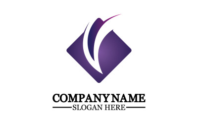 V initial name letter logo template v20