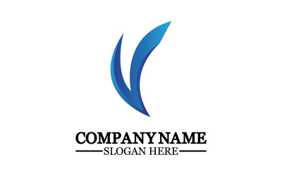 V initial name letter logo template v3