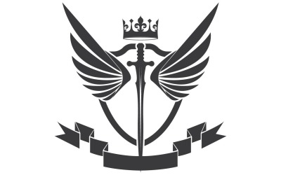 Espada de asa e ícone do logotipo do rei senhor da coroa v49