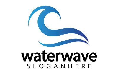 Icona logo modello onda d&amp;#39;acqua v9