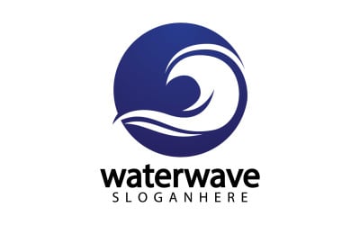 Ícone do logotipo do modelo de onda de água v28