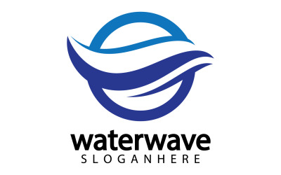 Icono de logotipo de plantilla de onda de agua v44