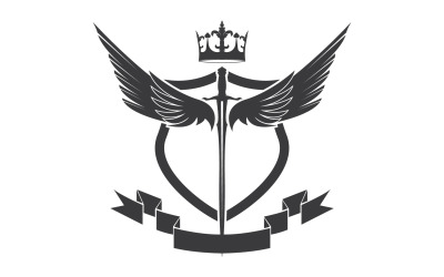 Ikona logo miecza skrzydłowego i króla koronnego v11