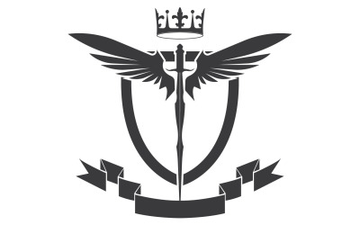 Ikona logo miecza skrzydłowego i króla koronnego v14