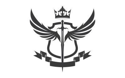 Ikona logo miecza skrzydłowego i króla koronnego v15