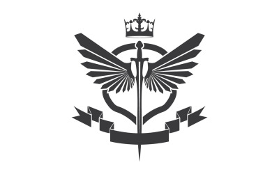 Ikona logo miecza skrzydłowego i króla koronnego v19