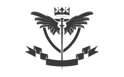 Ikona logo miecza skrzydłowego i króla koronnego v20