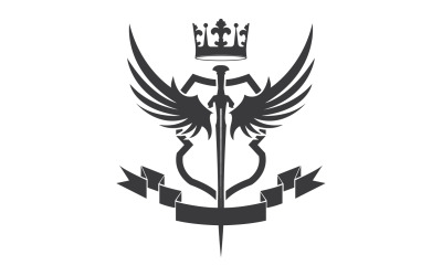 Ikona logo miecza skrzydłowego i króla koronnego v21